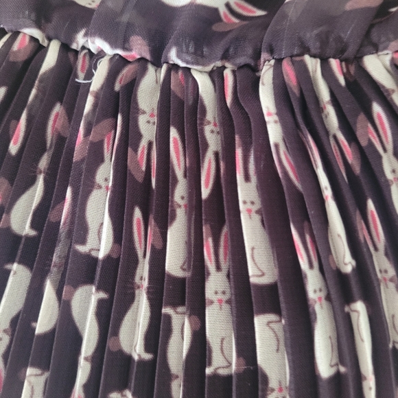 Farm Rio Sheer top bunny pattern pleated mini dress Size-P - Picture 7 of 9